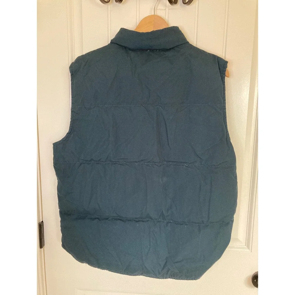 Eddie Bauer Womens Down Puffer Vest Dark Teal Green Quilted Full Zip M 06317